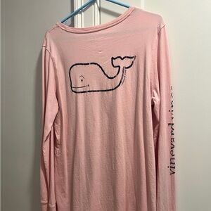 Vineyard Vines Pink Whale Logo Long Sleeve Tee